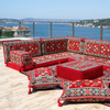 Traditional Fabric Cushion Seats Arabic Floor Majlis Set Low Seat Sofa