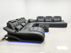 Futuristic Sectional Lounge Furniture LED Cupholder USB New Design Leather Couch