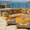 Foshan Majlis Factory Wholesale Arabic Floor Couch Yellow Pallet Cushions