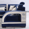 Modern Navy Blue Sectional Sofa with Music Player and USB