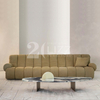 Sectional Sofa Furniture Stripe Design Curved Circle Lambwool Fabric Sofa