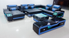 Foshan Sofa Factory Modern Sectional Couch Leather Led Sofa