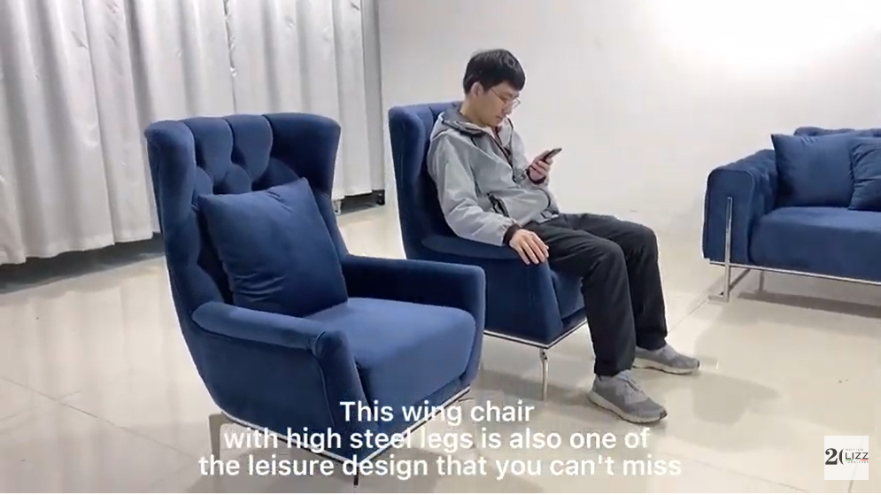 LZ2039 NEW chesterfield tufted velvet fabric sofa set