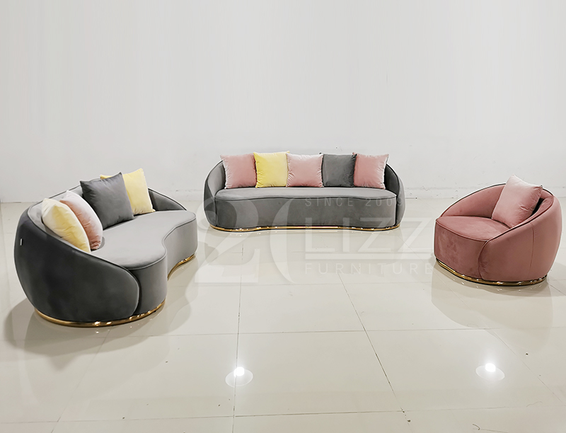 Luxury Furniture Living Room Curve Round Shape Sofa