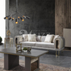 Luxury Contempory Fine Furniture Meuble Grey Velvet Fabric Sofa Set