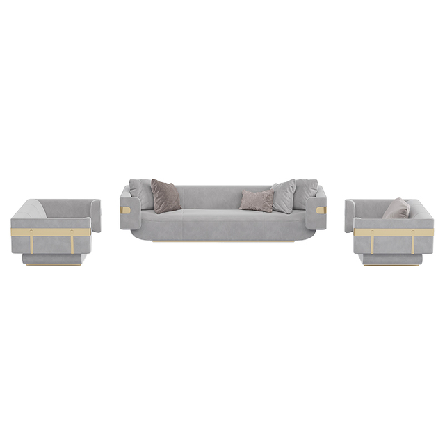 High End Nubuck Fabric Luxury Italian Home Furniture Sofa Set