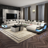 Couch Cloth Led Sectional Sofa with Coffee Table