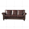 Classical Furniture Set American Vintage Leather Rustic Sofa