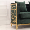 Luxury Gold Steel Frame Velvet Sofa Loveseat and Chair