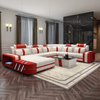 Modern Futuristic Large Led Sectional Leather Sofa Set