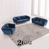 Living Room Sofa Set Velvet Lounge Suite Sectional Couch