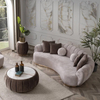 Strip Design Fabric Lounge Suite Mebel Parma Sofa Set Curve Shape Couch