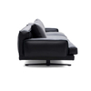 Mustic Leather Couch Italian Minimalist Black Leather Heavy-duty Sofa for Home Office And Hotel