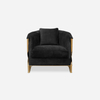 China Sofa Furniture Factory Gold Stainless Steel Frame Mandy Armchair