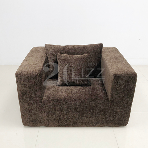 Foshan Sofa Factory Vacuum Compressed Fabric Sofa Chair Packed in Box