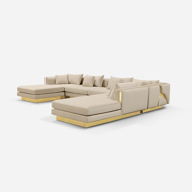 Foshan Luxury Sofa Furniture Factory Lapiaz Modular Sectional Sofa
