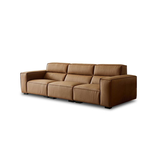 Modern Leather Sofa Three Seater High Back Leather Couch