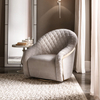Luxury Italian Leisure Fabric Armchairs Cantori Swivel Accent Chair