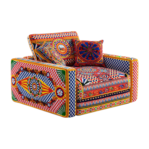 Italian Mediterrian DG Fabric Couch Anemone Armchair Luxury Sofa Furniture
