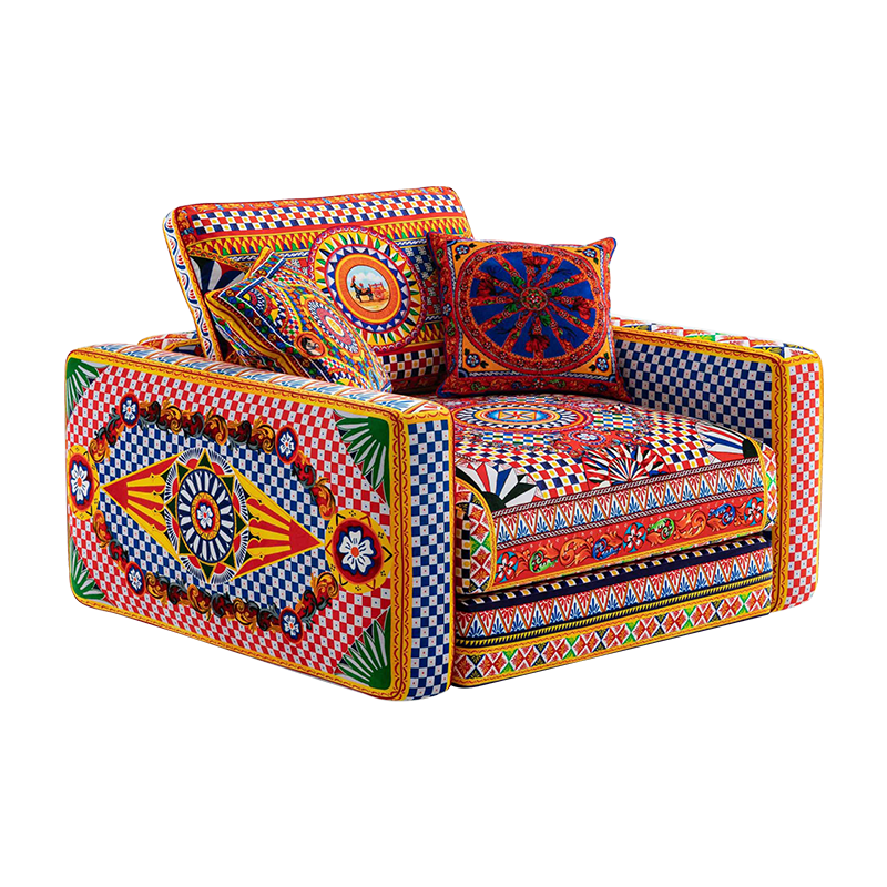 Italian Mediterrian DG Fabric Couch Anemone Armchair Luxury Sofa Furniture