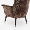 Foshan Luxury Furniture Symmetrical Design Leopard Fabric Lilla Armchair