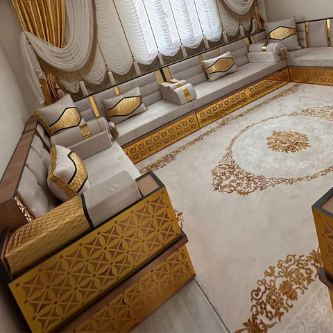 Arabic Furniture for Cafes Ottoman Sofa Brown Majlis Jalsa Sofa