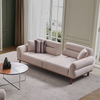 Nordic Beige Sofa Boucle Fabric Suede Fabric Couch with Adjustable Backrest