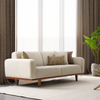 Nordic Scandinavian Modern Fabric Lounge Wooden Sofa Set