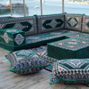 Arabic Living Room Furniture Deep Green Majlis Floor Sofa Corner Floor Seating