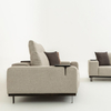 Foshan Bulk Sofa Suppliers Modern Clean Line Sofa Beige Fabric Long Sofa Set