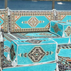 Light Blue Fabric Floor Sofa Arabic Sofa Set Custom Majlis Sofas