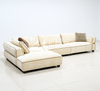 Italian Giorgio Lounge Suite Living Room Furniture Buff Fabric Couch Luxor L-shape Sofa