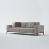 Modern Icon Sofa Set Wooden Base Sofa Home Living Room Grey Fabric Furniture