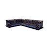 Navy Blue Single Arabic Floor Sofa Set Handmade Livingroom Floor Couch