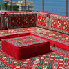 Traditional Fabric Cushion Seats Arabic Floor Majlis Set Low Seat Sofa