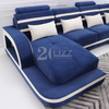 Modern Navy Blue Sectional Sofa with Music Player and USB