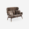 Italian Luxury Leopard Fabric Highback Loveseat Oleandro Sofa