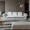 Light Luxury Italian Sofa Set Price 5000 to 10000 Living Room Furniture Curved Back Fabric Sofa