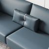 Modern Sofa Lounge Suites Italian Minimalist Furniture Blue Leather Couch