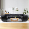 Classical U-shape Sectional Furniture Italian Leather Chesterfield Sofa Set