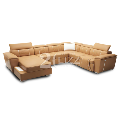 Uli Modern U Shape Leather Sectional Furniture Italian Leather Sofa