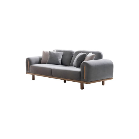 Natural Solid Wood Frame Upholstered Fabric Luxury Furniture Baronni Sofa Set