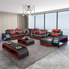 Stylish Velvet Fabric Led Sectional Sofa with Chaise Bed