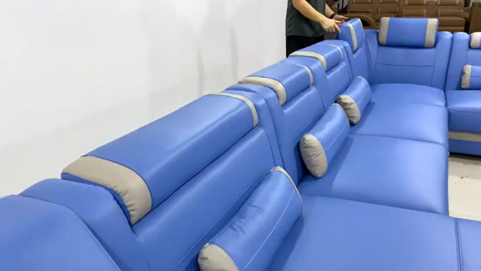 Blue big u shape sectional