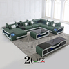 Foshan Sofa Factory Modern Sectional Couch Leather Led Sofa