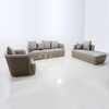 Luxury Italian Leather Couch Sectional Sofa Set with Quilting on Backrest