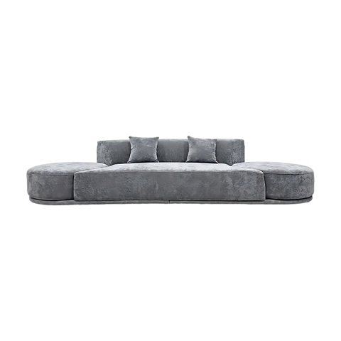 Italian Modern Luxury Furniture Chenille Fabric Bordone Sofa with Swivel Chair And Ottoman