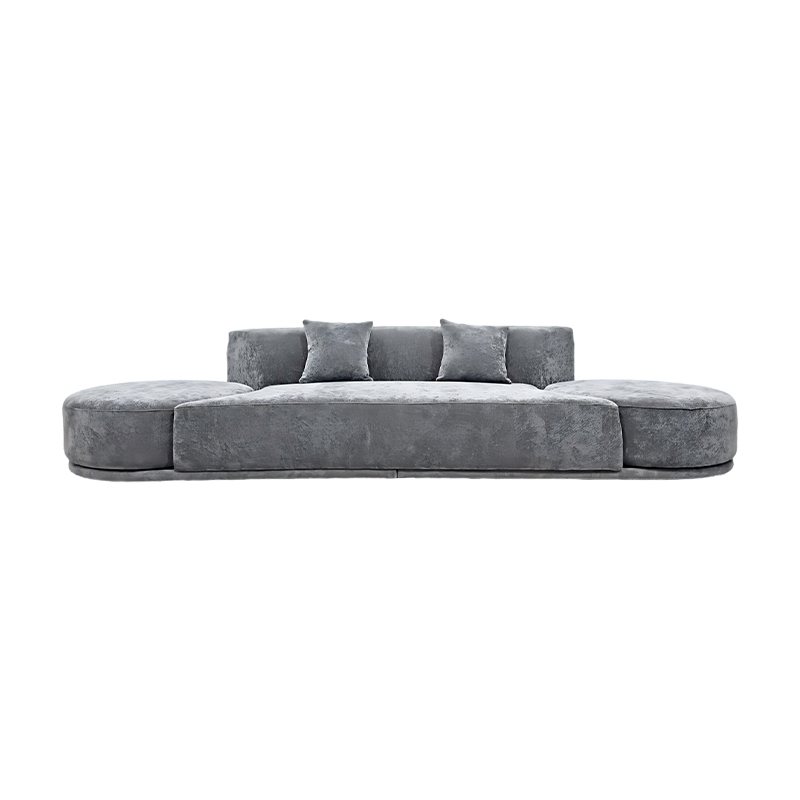 Italian Modern Luxury Furniture Chenille Fabric Bordone Sofa with Swivel Chair And Ottoman