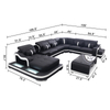 Wholesale White Leather Led Sectional Sofas for Living Room