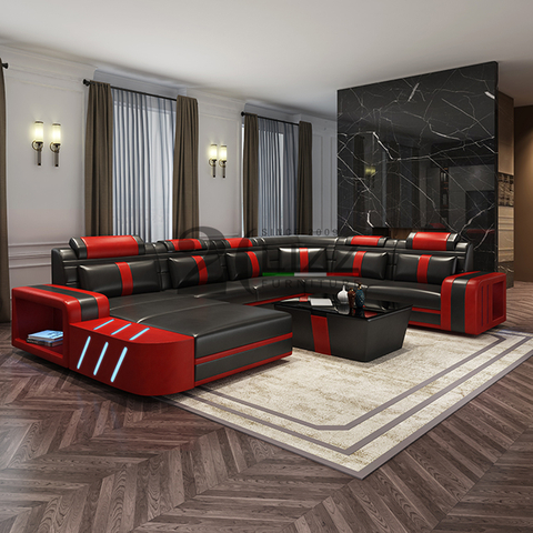 Couch Cloth Led Sectional Sofa for Living Room